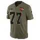 ＃77 Youth Wyatt Teller Olive Limited Cleveland Browns 2025 Salute to Service Jersey