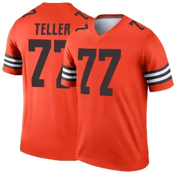 ＃77 Youth Wyatt Teller Orange Legend Cleveland Browns Inverted Jersey