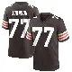 ＃77 Youth Zion Johnson Brown Game Cleveland Browns Team Color Jersey