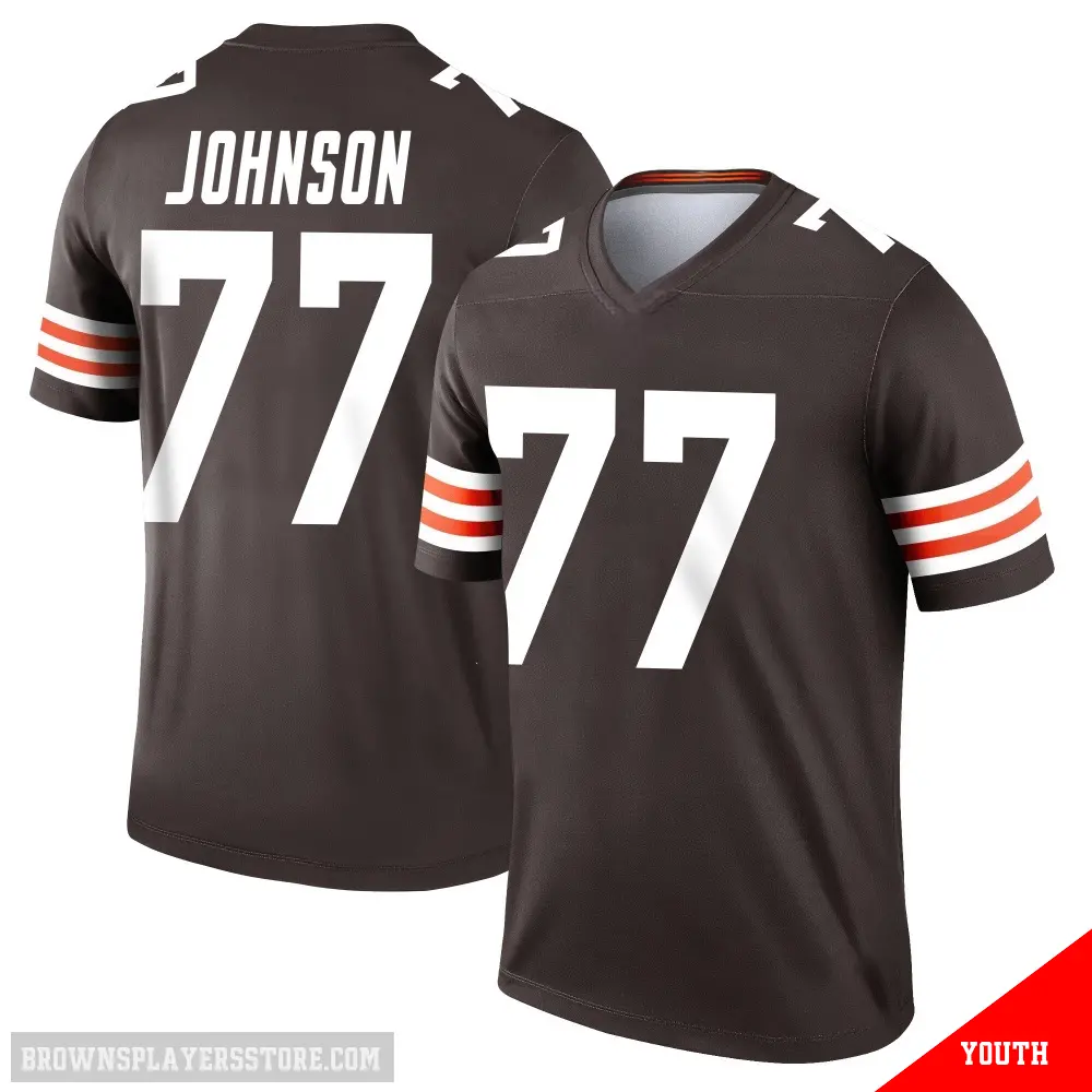 ＃77 Youth Zion Johnson Brown Legend Cleveland Browns Jersey