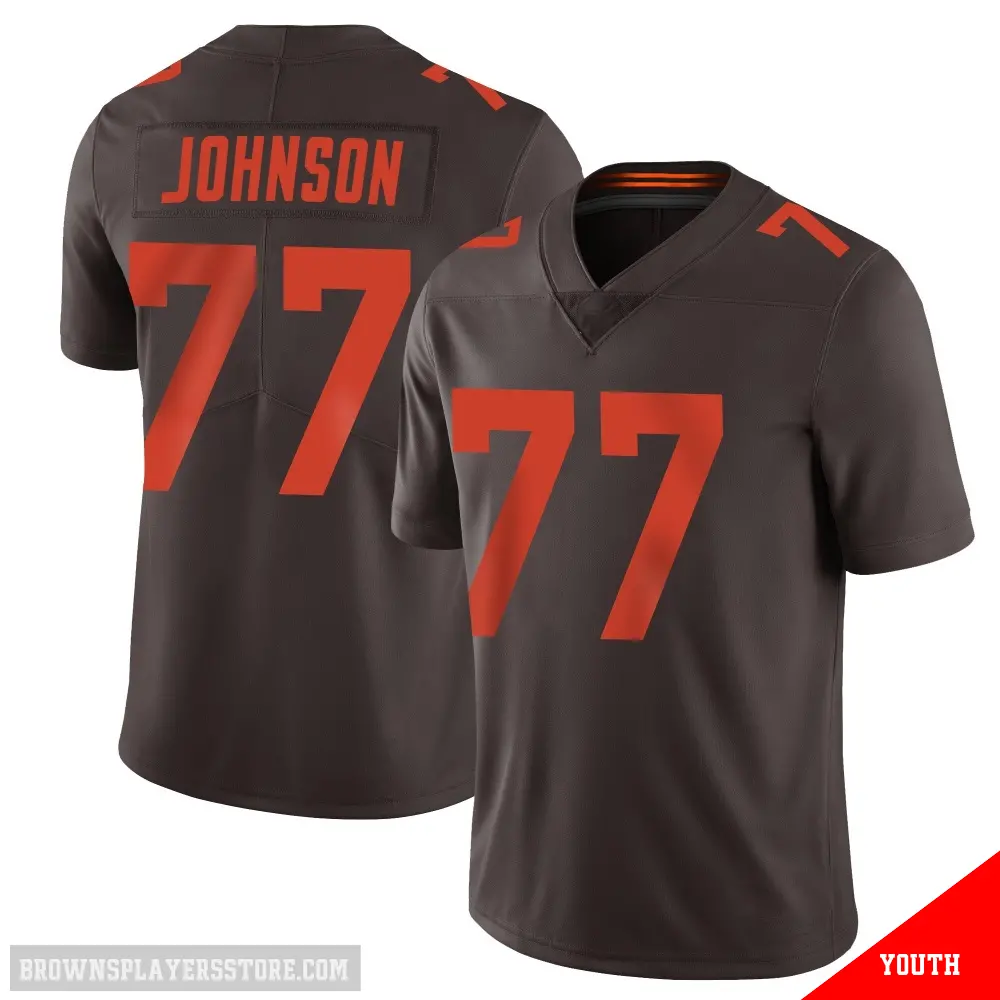 ＃77 Youth Zion Johnson Brown Limited Cleveland Browns Vapor Alternate Jersey