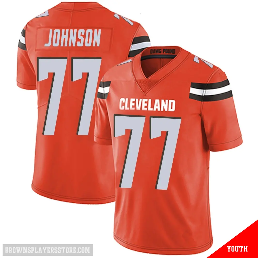 ＃77 Youth Zion Johnson Orange Limited Cleveland Browns Alternate Vapor Untouchable Jersey