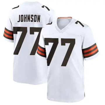 ＃77 Youth Zion Johnson White Game Cleveland Browns Jersey