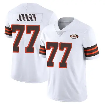 ＃77 Youth Zion Johnson White Limited Cleveland Browns Vapor 1946 Collection Alternate Jersey