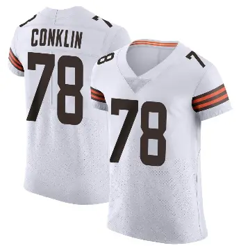 ＃78 Men's Jack Conklin White Elite Cleveland Browns Vapor Jersey