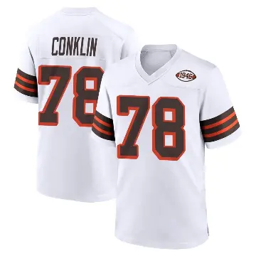 ＃78 Men's Jack Conklin White Game Cleveland Browns 1946 Collection Alternate Jersey