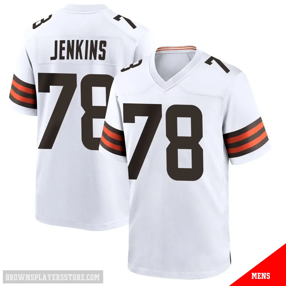 ＃78 Men's Teven Jenkins White Game Cleveland Browns Jersey