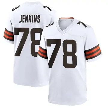 ＃78 Men's Teven Jenkins White Game Cleveland Browns Jersey
