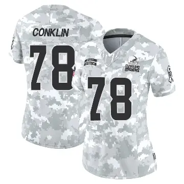 ＃78 Women's Jack Conklin Arctic Camo Limited Cleveland Browns 2024 Salute to Service Jersey