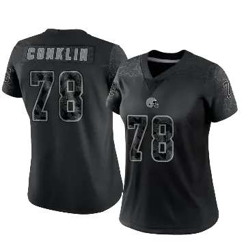 ＃78 Women's Jack Conklin Black Limited Cleveland Browns Reflective Jersey