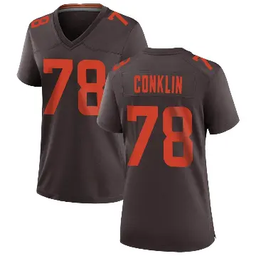 ＃78 Women's Jack Conklin Brown Game Cleveland Browns Alternate Jersey