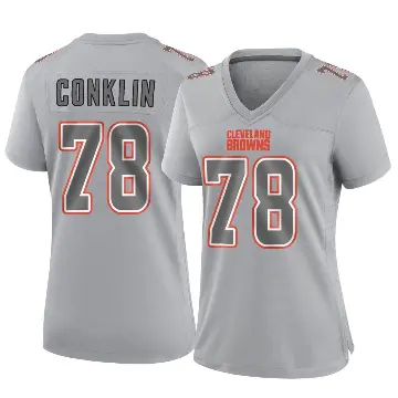 ＃78 Women's Jack Conklin Gray Game Cleveland Browns Atmosphere Fashion Jersey