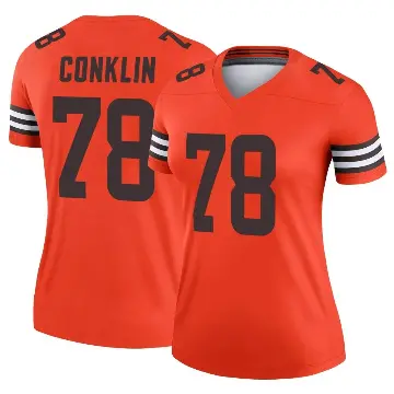 ＃78 Women's Jack Conklin Orange Legend Cleveland Browns Inverted Jersey