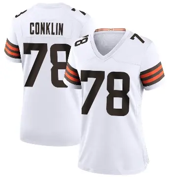 ＃78 Women's Jack Conklin White Game Cleveland Browns Jersey