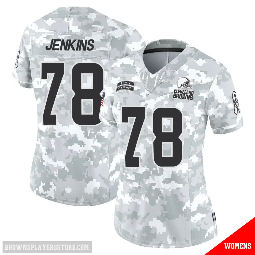 ＃78 Women's Teven Jenkins Arctic Camo Limited Cleveland Browns 2024 Salute to Service Jersey