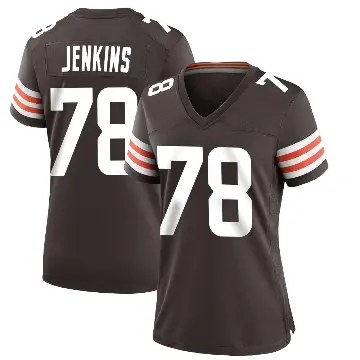 ＃78 Women's Teven Jenkins Brown Game Cleveland Browns Team Color Jersey