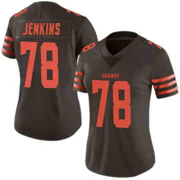 ＃78 Women's Teven Jenkins Brown Limited Cleveland Browns Color Rush Jersey