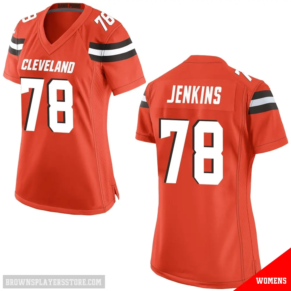 ＃78 Women's Teven Jenkins Orange Game Cleveland Browns Alternate Jersey