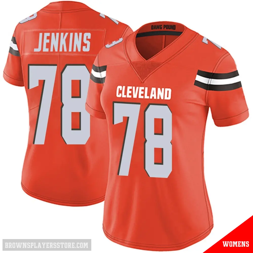 ＃78 Women's Teven Jenkins Orange Limited Cleveland Browns Alternate Vapor Untouchable Jersey