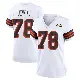 ＃78 Women's Teven Jenkins White Game Cleveland Browns 1946 Collection Alternate Jersey