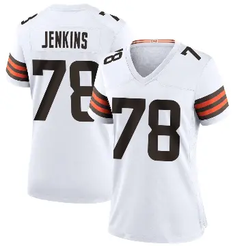 ＃78 Women's Teven Jenkins White Game Cleveland Browns Jersey