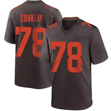 ＃78 Youth Jack Conklin Brown Game Cleveland Browns Alternate Jersey