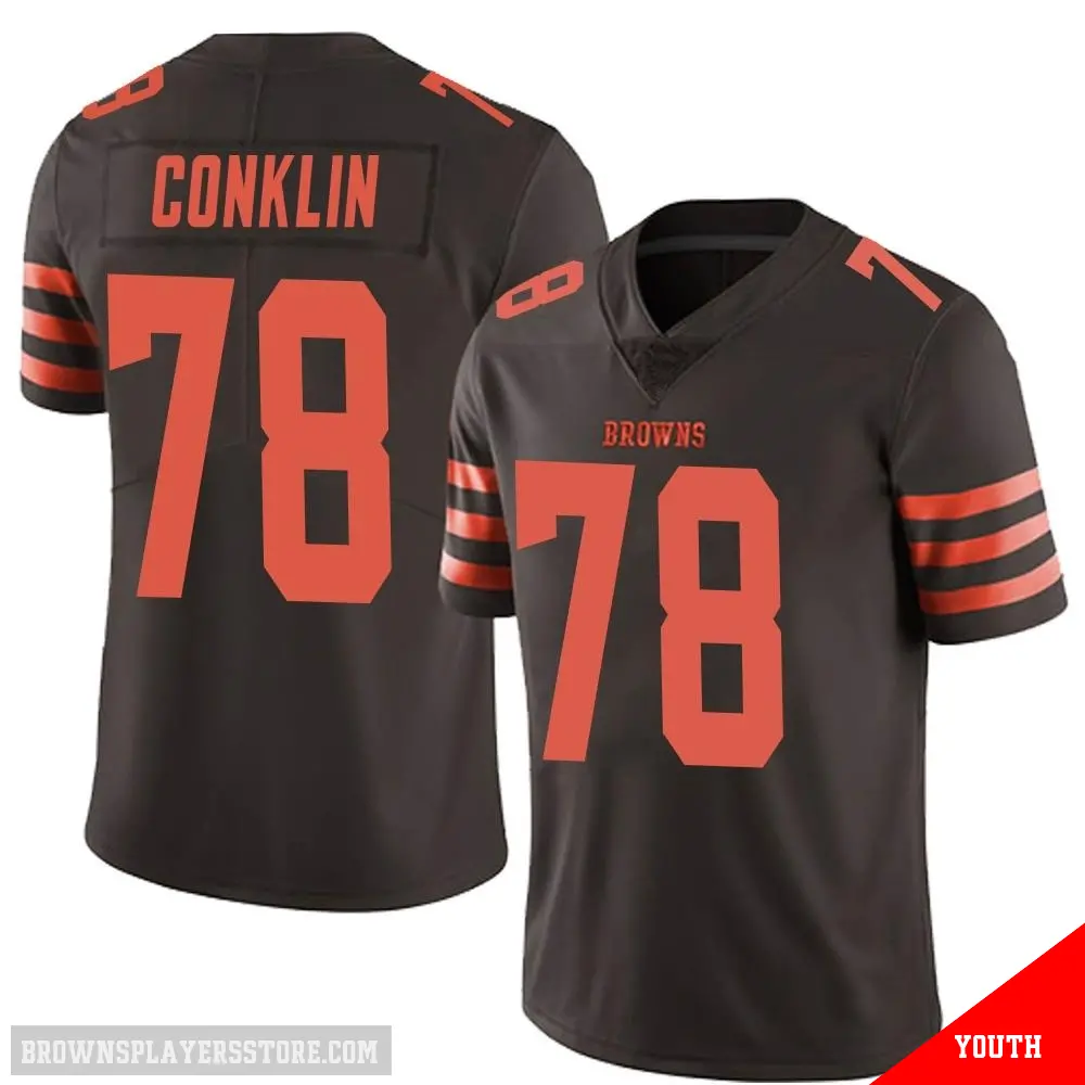 ＃78 Youth Jack Conklin Brown Limited Cleveland Browns Color Rush Jersey