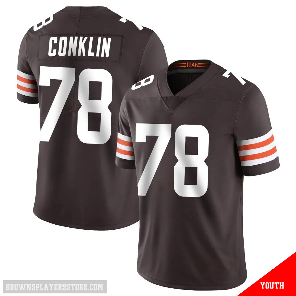 ＃78 Youth Jack Conklin Brown Limited Cleveland Browns Team Color Vapor Untouchable Jersey