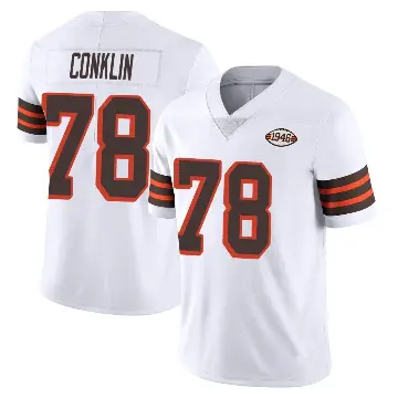 ＃78 Youth Jack Conklin White Limited Cleveland Browns Vapor 1946 Collection Alternate Jersey