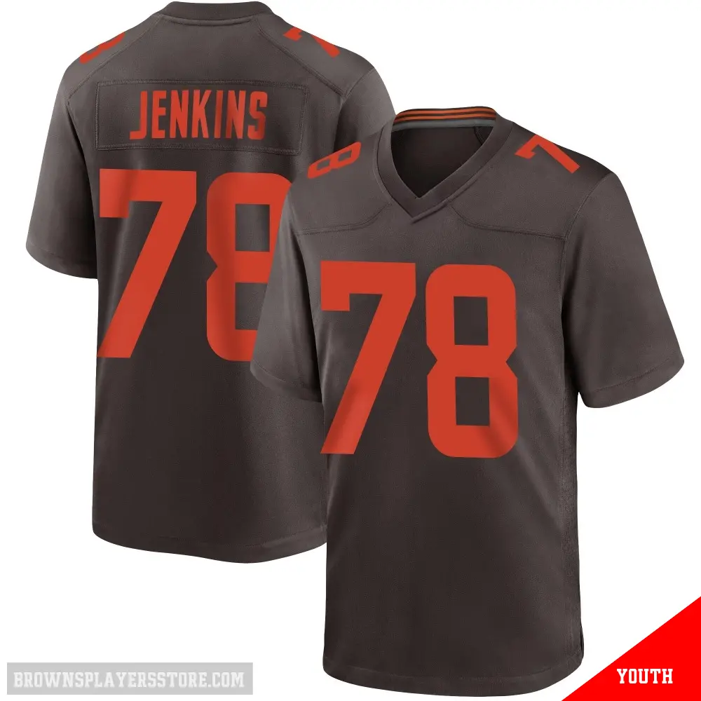 ＃78 Youth Teven Jenkins Brown Game Cleveland Browns Alternate Jersey