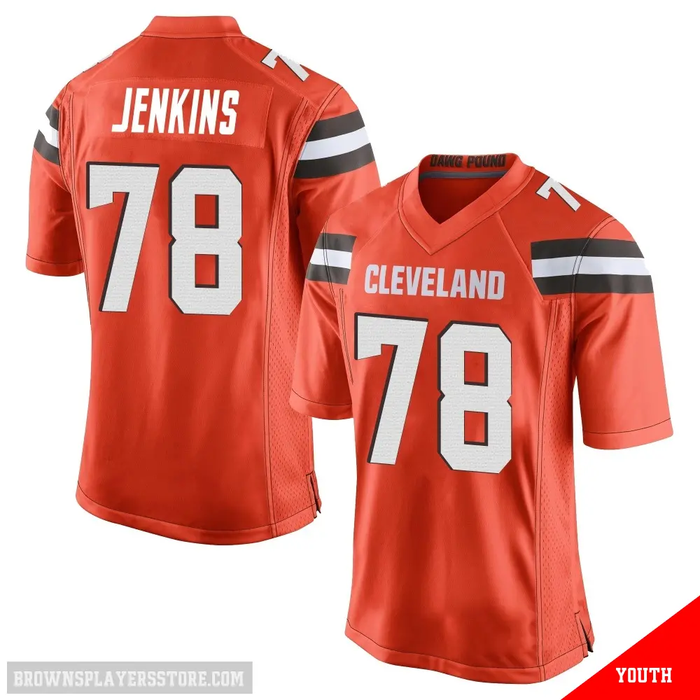 ＃78 Youth Teven Jenkins Orange Game Cleveland Browns Alternate Jersey