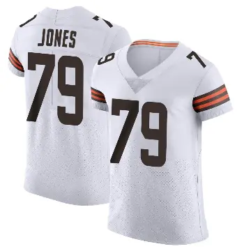 ＃79 Men's Dawand Jones White Elite Cleveland Browns Vapor Jersey