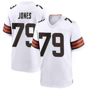 ＃79 Men's Dawand Jones White Game Cleveland Browns Jersey