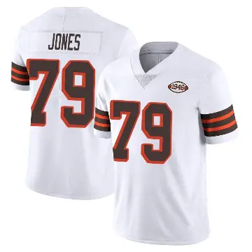 ＃79 Men's Dawand Jones White Limited Cleveland Browns Vapor 1946 Collection Alternate Jersey