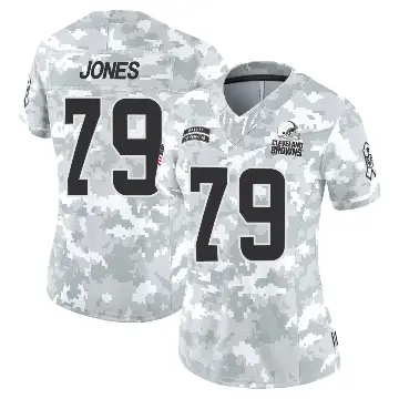 ＃79 Women's Dawand Jones Arctic Camo Limited Cleveland Browns 2024 Salute to Service Jersey