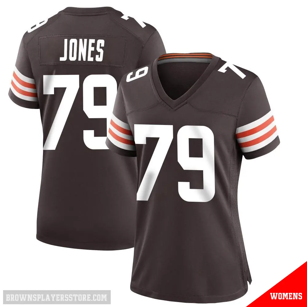 ＃79 Women's Dawand Jones Brown Game Cleveland Browns Team Color Jersey
