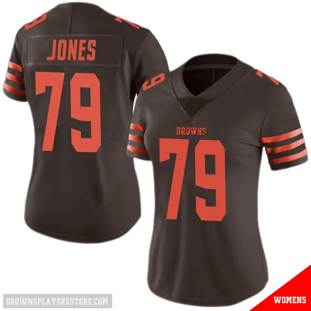 ＃79 Women's Dawand Jones Brown Limited Cleveland Browns Color Rush Jersey