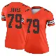 ＃79 Women's Dawand Jones Orange Legend Cleveland Browns Inverted Jersey