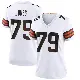 ＃79 Women's Dawand Jones White Game Cleveland Browns Jersey
