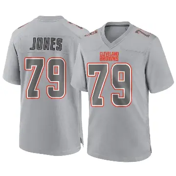 ＃79 Youth Dawand Jones Gray Game Cleveland Browns Atmosphere Fashion Jersey