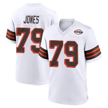 ＃79 Youth Dawand Jones White Game Cleveland Browns 1946 Collection Alternate Jersey
