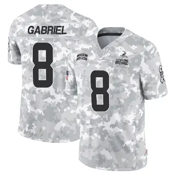 ＃8 Men's Dillon Gabriel Arctic Camo Limited Cleveland Browns 2024 Salute to Service Jersey