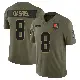 ＃8 Men's Dillon Gabriel Olive Limited Cleveland Browns 2025 Salute to Service Jersey