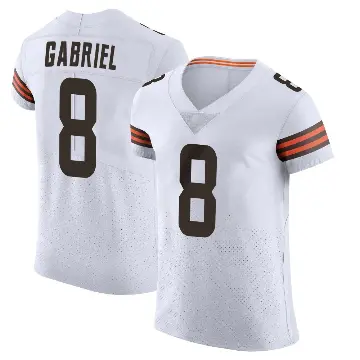 ＃8 Men's Dillon Gabriel White Elite Cleveland Browns Vapor Jersey