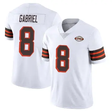 ＃8 Men's Dillon Gabriel White Limited Cleveland Browns Vapor 1946 Collection Alternate Jersey