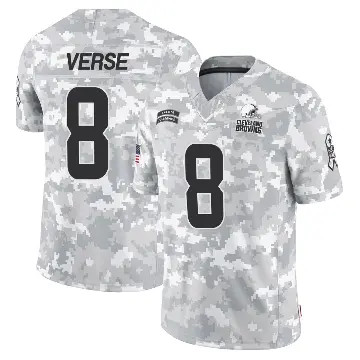 ＃8 Men's Jared Verse Arctic Camo Limited Cleveland Browns 2024 Salute to Service Jersey