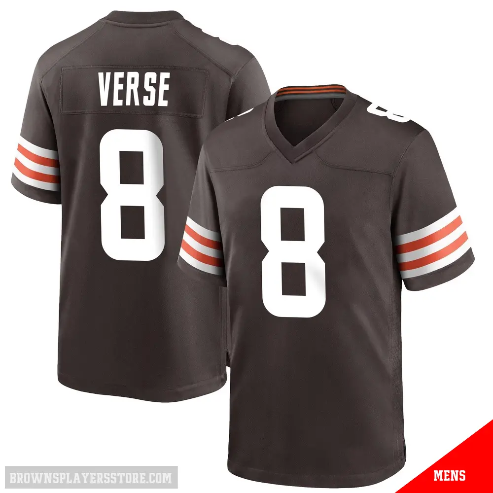 ＃8 Men's Jared Verse Brown Game Cleveland Browns Team Color Jersey