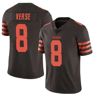 ＃8 Men's Jared Verse Brown Limited Cleveland Browns Color Rush Jersey