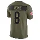 ＃8 Men's Jared Verse Olive Limited Cleveland Browns 2025 Salute to Service Jersey