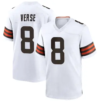 ＃8 Men's Jared Verse White Game Cleveland Browns Jersey